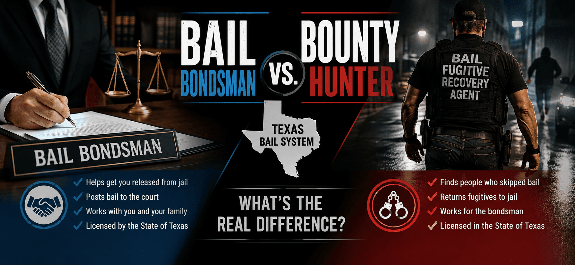 Bail Bondsman vs. Bounty Hunter: What’s the Real Difference in Texas?